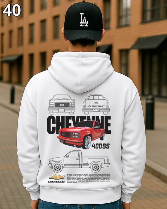 🏁 Hoodie Urban "Auto Rojo Chevrolet 400SS" – Edición Blanca Premium 🏁