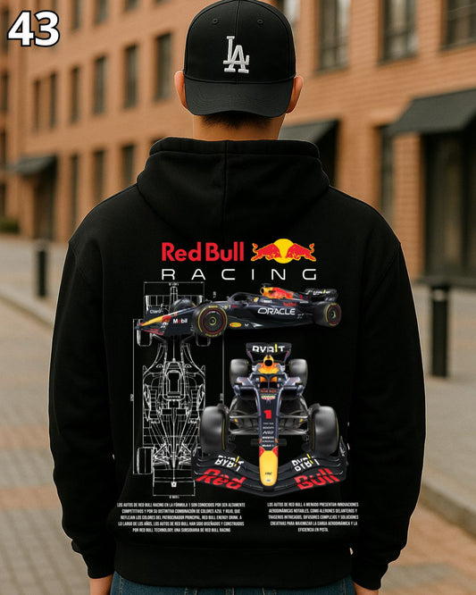 🏁 Hoodie Urban "Auto RedBull Facing" – Edición Negra Premium 🏁