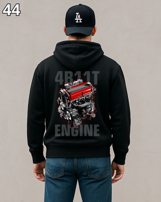 🏁 Hoodie Urban "Auto 4B11T ENGINE" – Edición Negra Premium 🏁