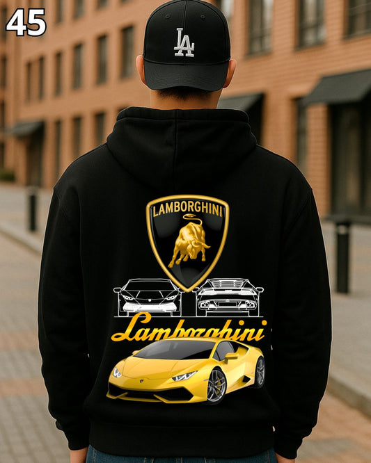 🏁 Hoodie Urban "Lamborghini amarillo" – Edición Negra Premium 🏁