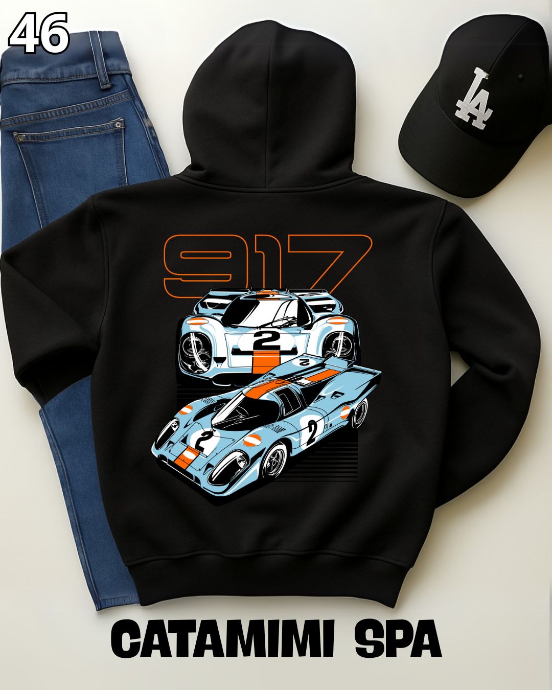 🏁 Hoodie Urban "Auto 917 " – Edición Negra Premium 🏁