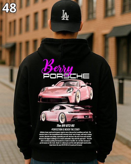 🏁 Hoodie Urban "Auto Berry Porsche" – Edición Negra Premium 🏁