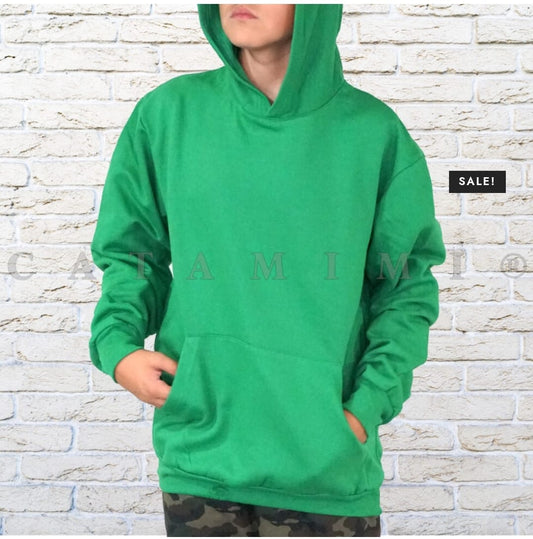 Polerones con Gorro Lisos verde cata